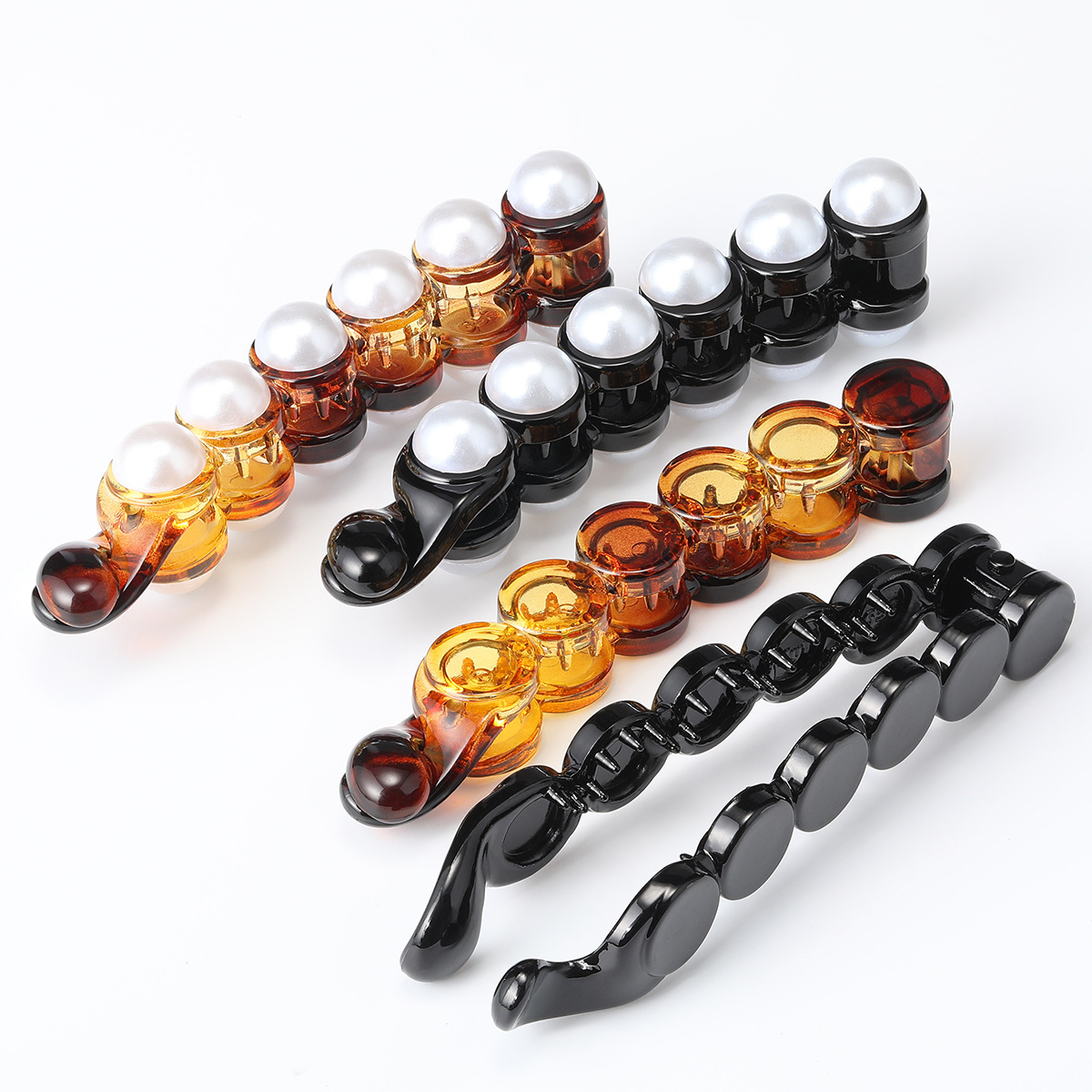 High ponytail hairpin for women at the back of the head 2025 new vertical clip, high-end hairpin 6 semi-round banana clip twist clip Specification image