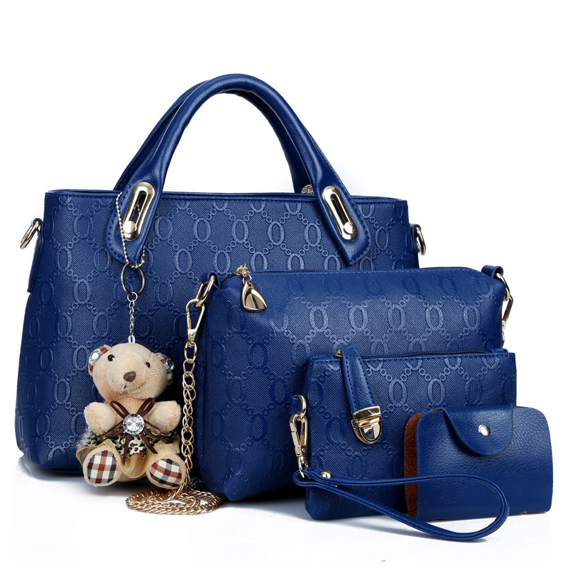 Women's bag 2023 European and American four-piece set mother-and-child bag Large capacity single-shoulder hand-carry crossbody bag manufacturer wholesale embossed design undefined