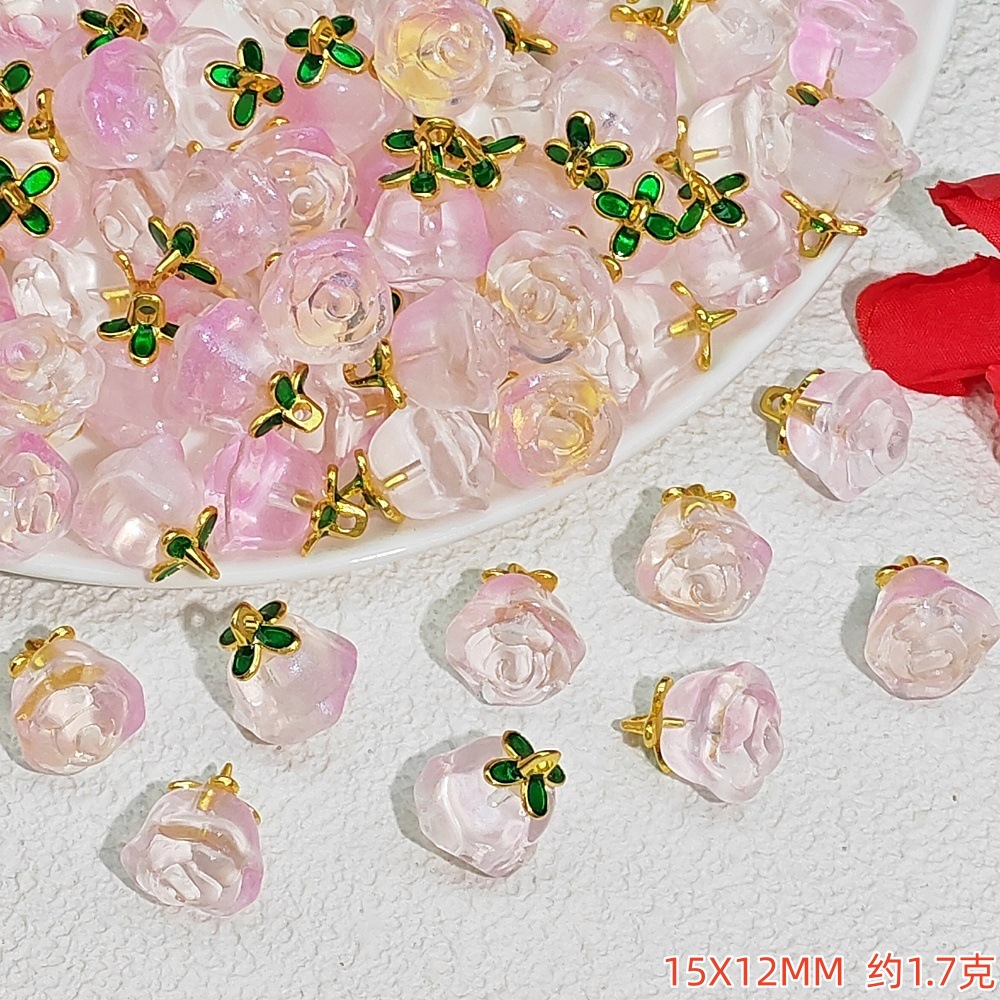 New crystal peach pendant, peach drip slip accessory, bracelet, bracelet, diy jewelry accessory, pendant material undefined