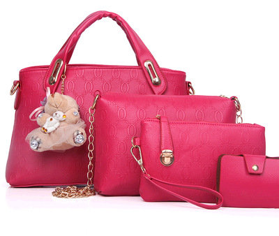 Women's bag 2023 European and American four-piece set mother-and-child bag Large capacity single-shoulder hand-carry crossbody bag manufacturer wholesale embossed design undefined