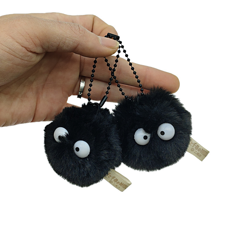 Factory direct sales of small coal ball pendants, hairball keychains, wholesale of INS fashion bags, dust clothes, accessories and hanging ornaments full image