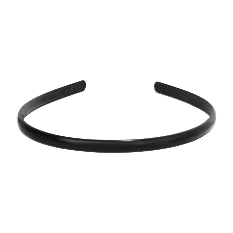 0.8CM wide round black spray-painted hair band, face wash band with teeth, twist rod, balloon head buckle, DIY plastic hair clip wholesale details Picture