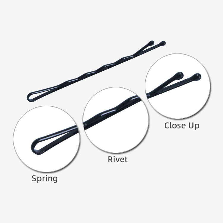 5CM black small hair clips for Internet celebrity live-streamers, not easy to peel off paint, non-replaceable, green card steel clips, 2-yuan store, street stall, night market hair clips Specification image
