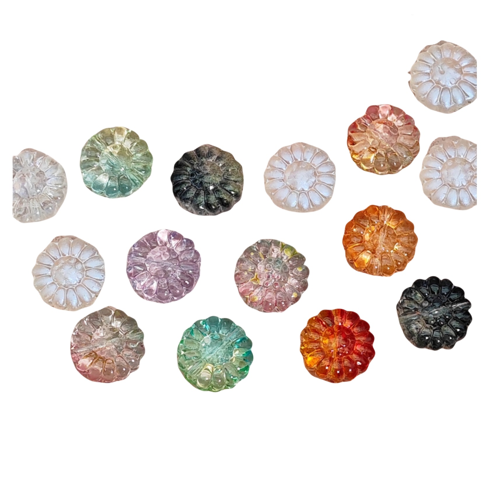 diy handcrafted glass sunflower straight-hole sunflower accessories, hairpins, bracelets, necklaces, beaded material jewelry Item Picture