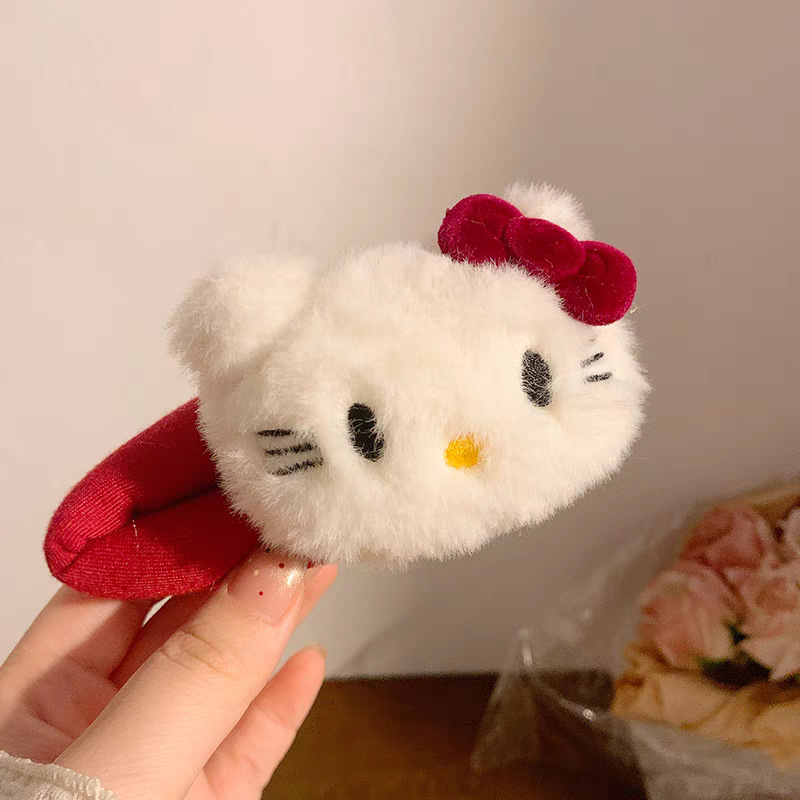 Plush red apple hair clips, large duckbill clips at the back of a woman's head, updo bangs clips, cute hair accessories wholesale undefined