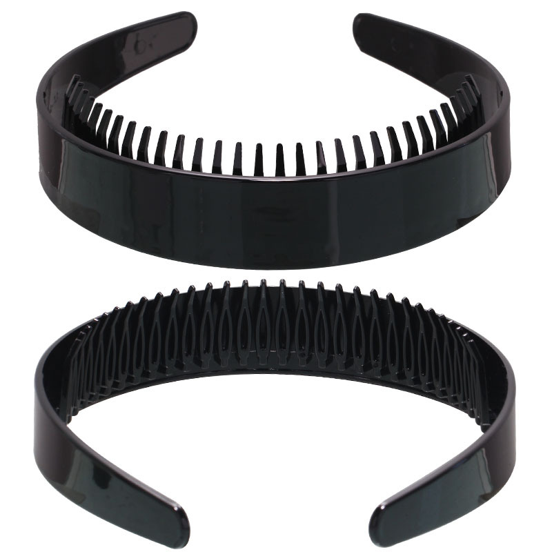 Korean black headwear, mask, face wash, hair band for women, simple 2.5CM hair press, anti-slip, toothed diy headband, hair clip full image