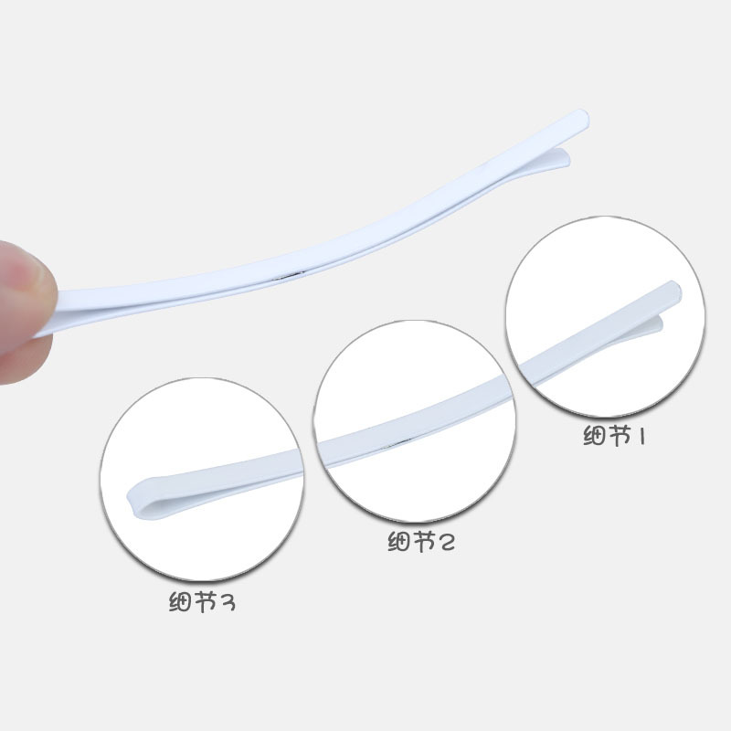 Nurse cap fixing clip, 8 cm long, white straight clip, hairpin, nurse's day steel clip, nurse cap edge clip Specification image