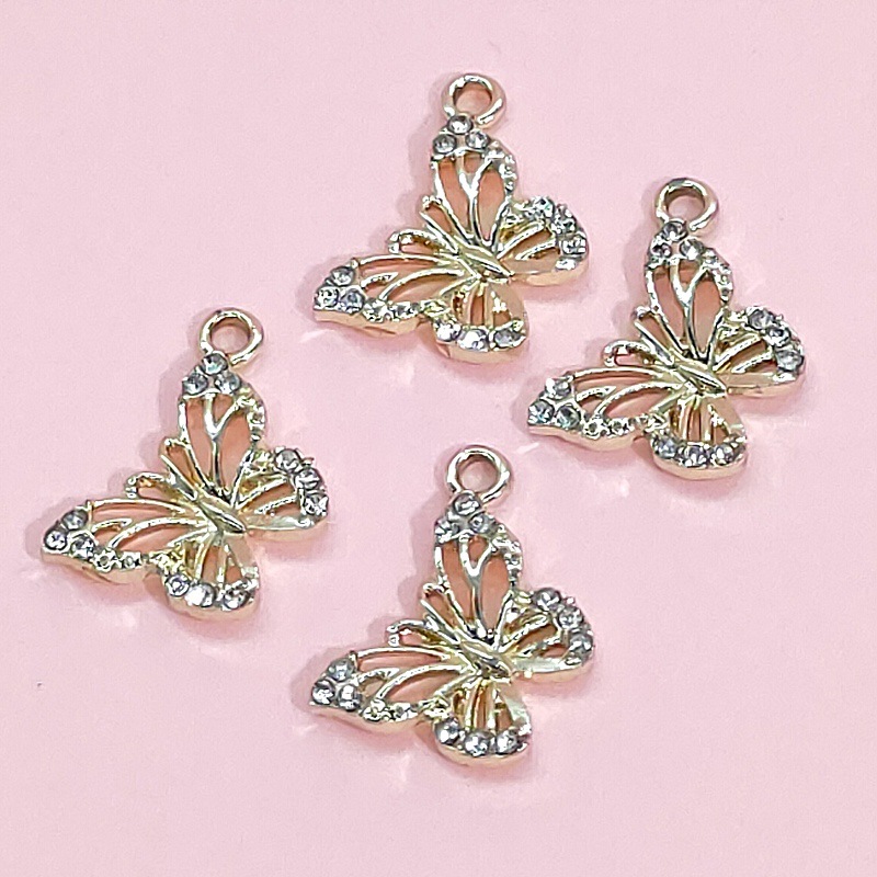 14k gold and diamond-encrussed pendant, DIY jewelry accessory, bracelet, necklace, beaded accessory, cartoon alloy dot diamond pendant undefined
