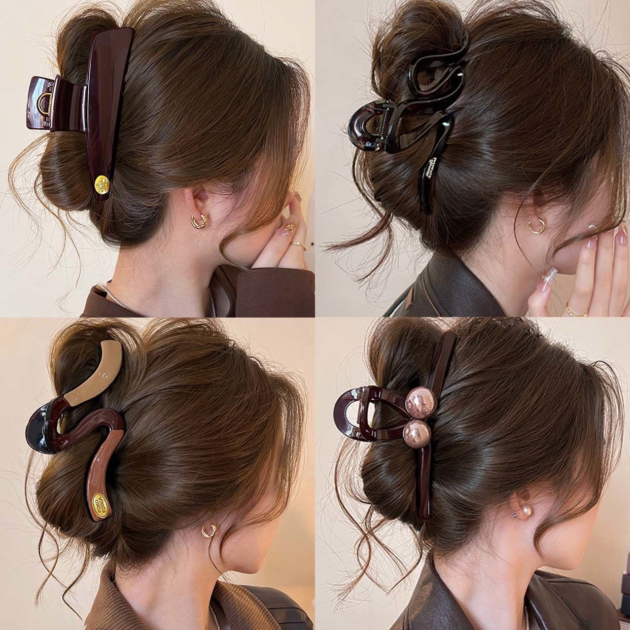 Design sense ~ Early spring high-end pearl claw clip for women, 2025 new style, high-end shark clip, hair clip, back clip Specification image