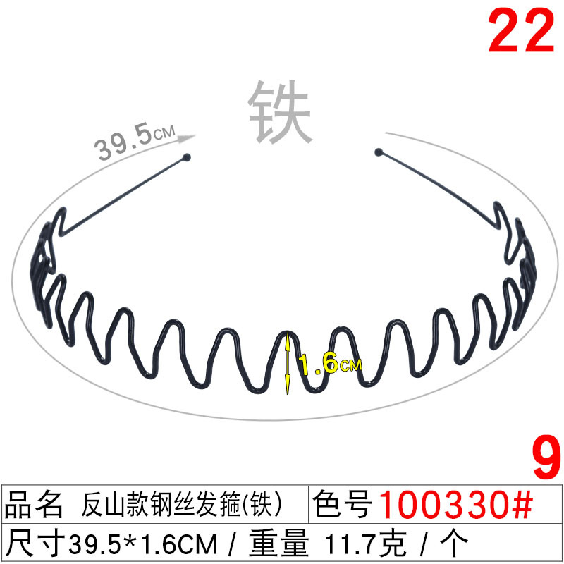 Invisible men's hairband, trendy men's and women's face-washing headband, internet-famous big wavy bangs, sporty hairpin, back of the head, wavy hair hole undefined