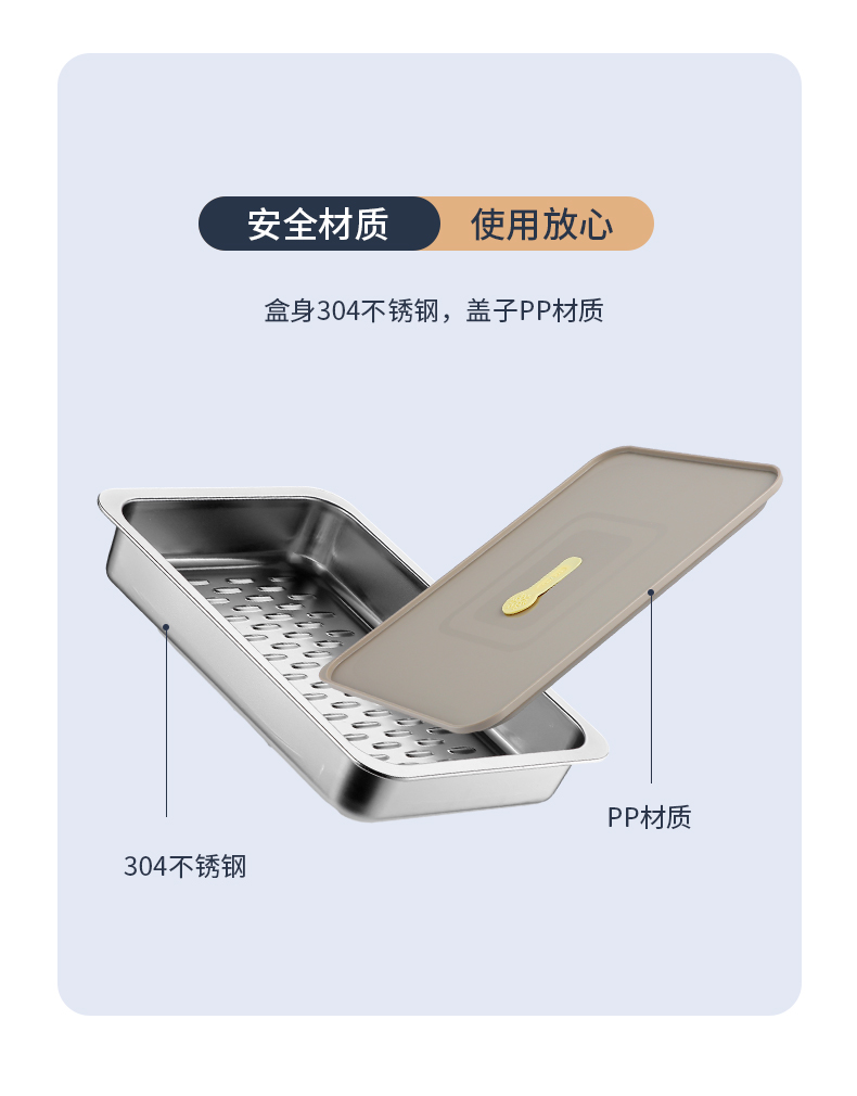 【CL】25Q4#6929-6931 Stainless steel dumpling box with wavy bottom (3300ml) 3.3L black/khaki clear pic 4