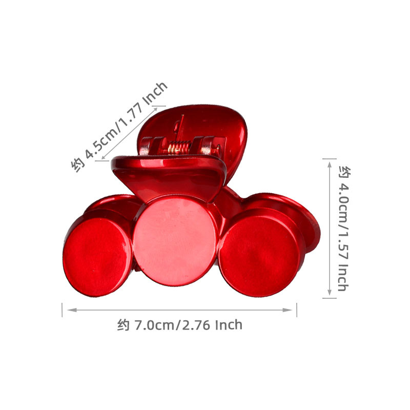 Festival wedding hair accessories, red hair clips, festive grappling clips, updo ponytail clips, 7 cm three-and-a-half-circle medium-sized hair clips Application Scenario
