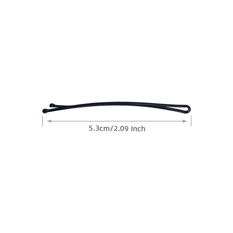 5cm green card black curved small hairpin, simple hairpin, women's broken hair one-piece clip, 2-yuan store hair fixing steel Application Scenario