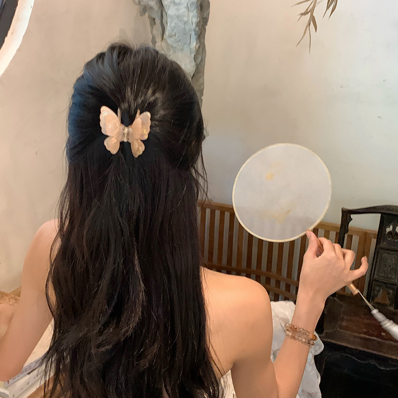 超仙高级感蝴蝶抓夹时尚简约百搭盘发鲨鱼夹后脑勺半扎发发卡头饰图