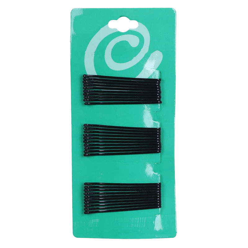 5cm green card black curved small hairpin, simple hairpin, women's broken hair one-piece clip, 2-yuan store hair fixing steel Item Picture