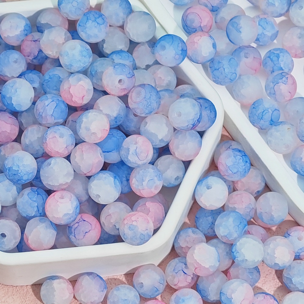 10mm frosted jade fragments, blooming glass beads, scattered beads, handmade DIY bracelet and necklace materials and accessories manufacturer wholesale undefined