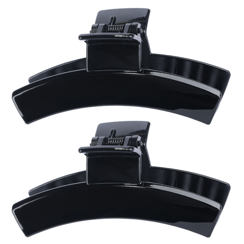 Cross-border best-selling black DIY grab clip, large straight clip, ponytail hair clip, 9 cm shiny black hair clip accessory full image