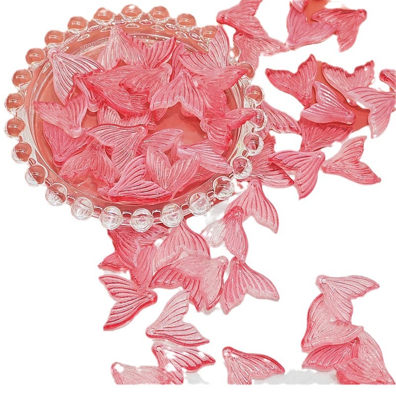 Chinese ancient-style glass fish-tail perforated earrings, bracelets, necklaces, pendants and other DIY accessories, wholesale of handcrafted materials Item Picture