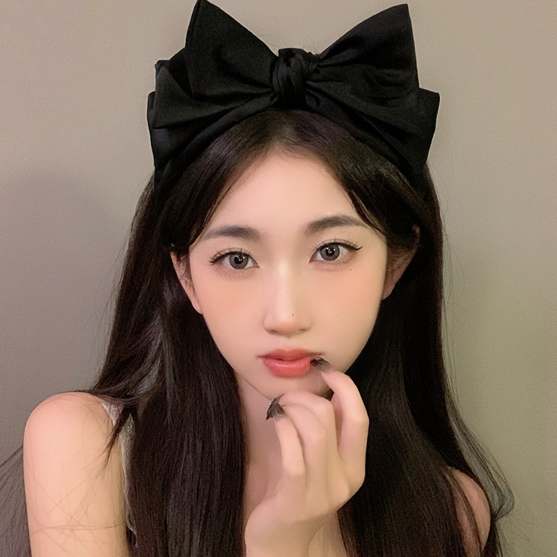 高级感黑色蝴蝶结发箍女2026年新款网红洗脸发带简约百搭外出头箍 Specification image
