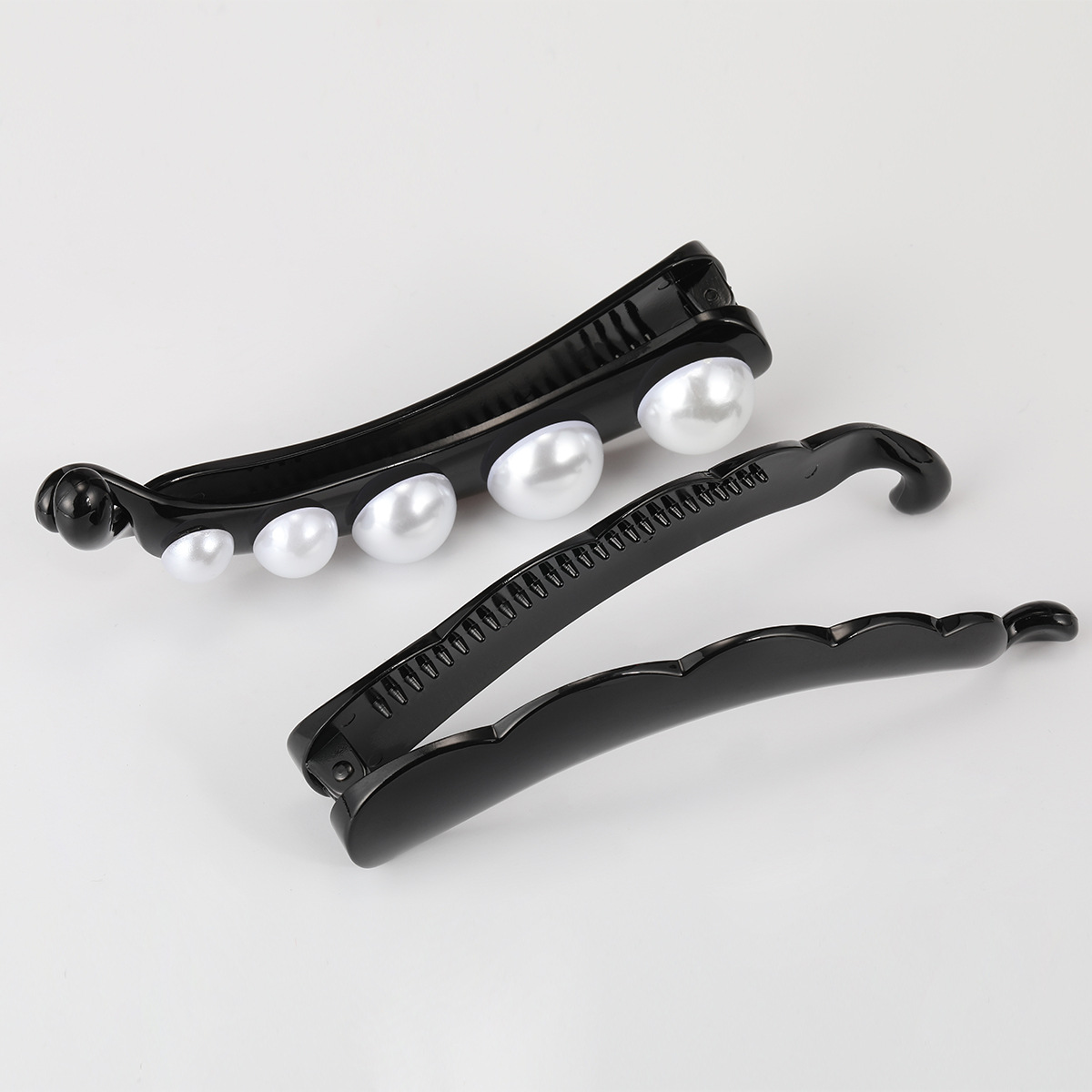 Large 12.5cm banana clip, black, simple and retro, high-end twist clip, back of the head, headpiece, hair clamp, factory approval details Picture