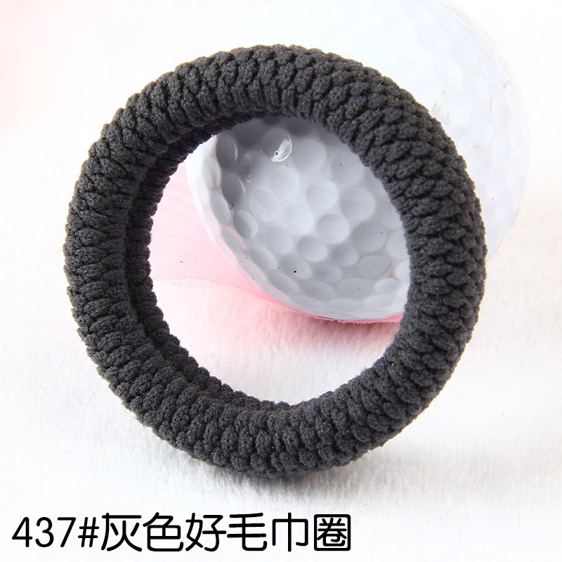 Thickened, seamless, trendy ponytail hair band, large Korean version, high-elasticity black bun hairstyle, towel band, leather band hair tie undefined