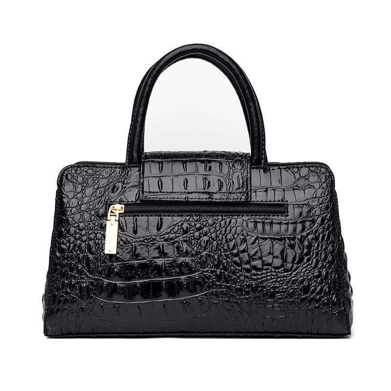 Ladies' handbag, crocodile-patterned single-shoulder bag, European and American fashion tote bag, retro large-capacity women's bag, zipper open lid Application Scenario