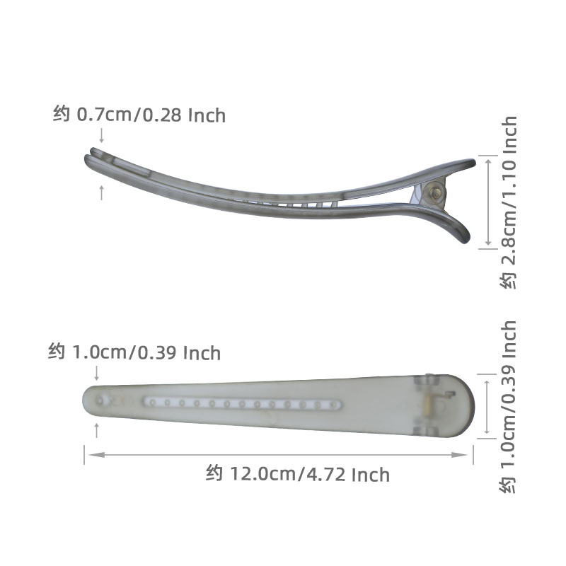 Wholesale of large color duckbill clips, 12cm matte and frosted hair clips, one-line hair clips, makeup bangs and buns Application Scenario