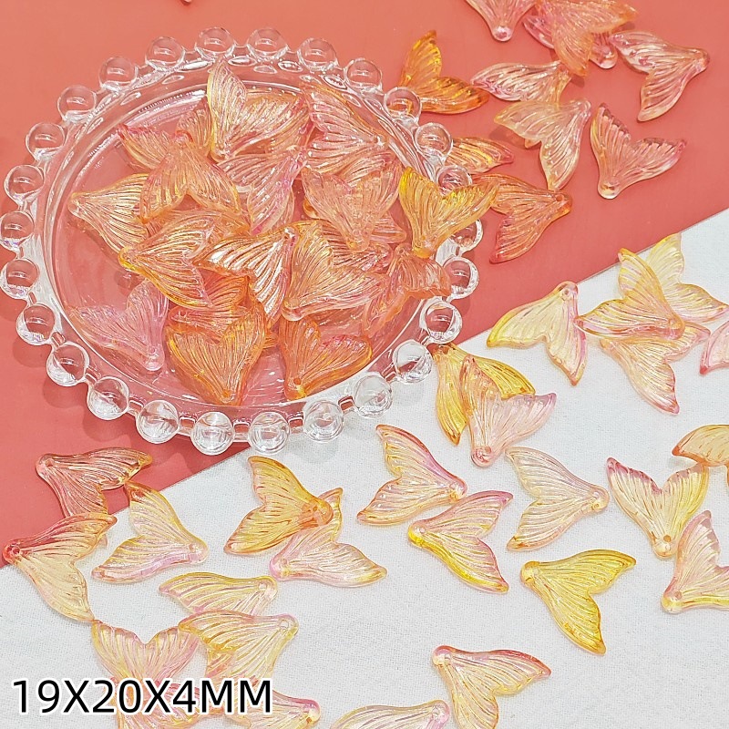 Chinese ancient-style glass fish-tail perforated earrings, bracelets, necklaces, pendants and other DIY accessories, wholesale of handcrafted materials undefined