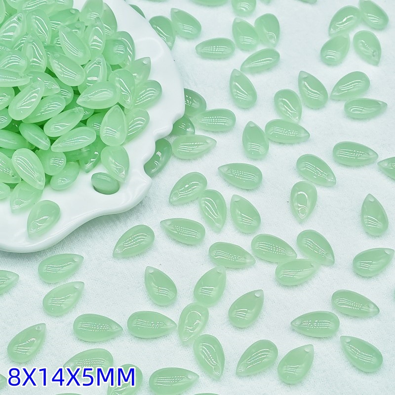 8x14mm glass accessory water drop pendant, flat water drop diy jewelry accessory pendant hole, ancient-style material scattered beads undefined
