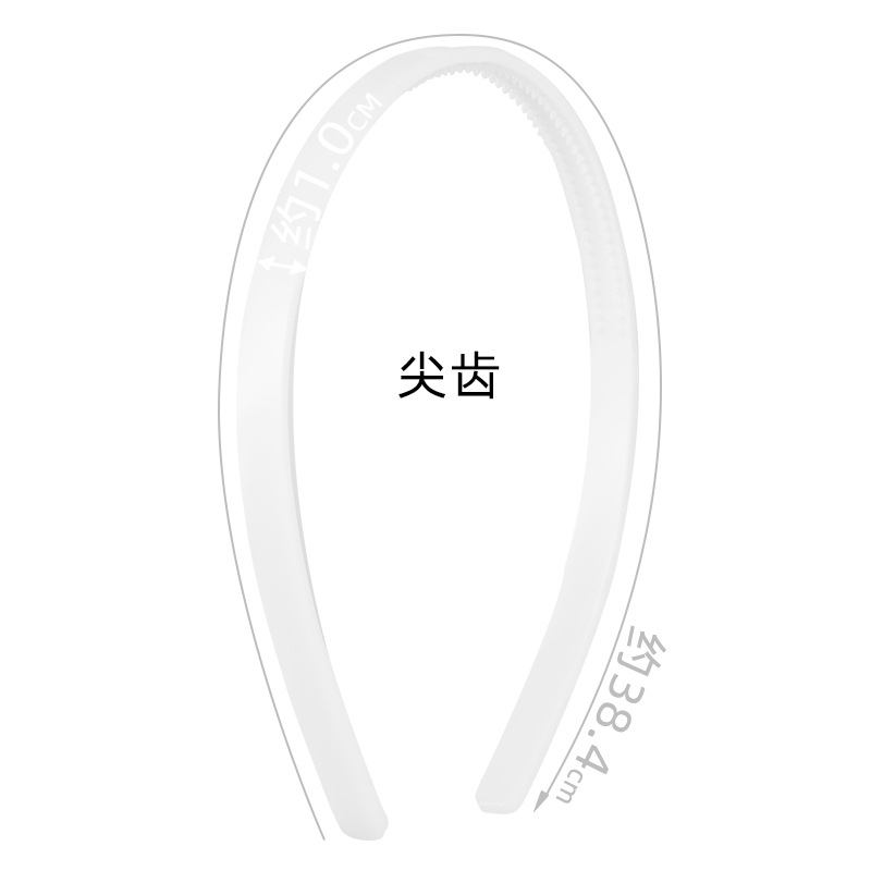 diy hair band accessory wholesale 1.0 staircase tooth white fabric head buckle 1 cm ribbed fabric hair band details Picture