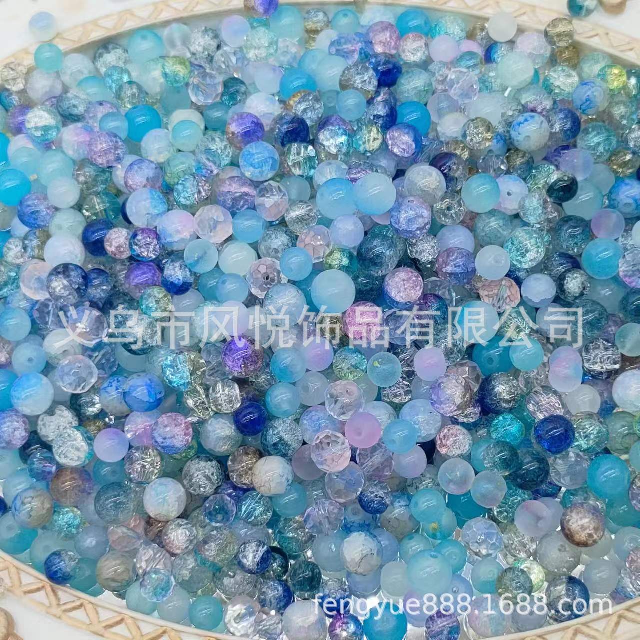 Weigh the scattered beads by jin (4-10MM), mixed color glazed beads, peach blossoms, starry sea, purple Qi Coming from the East, mixed beads undefined