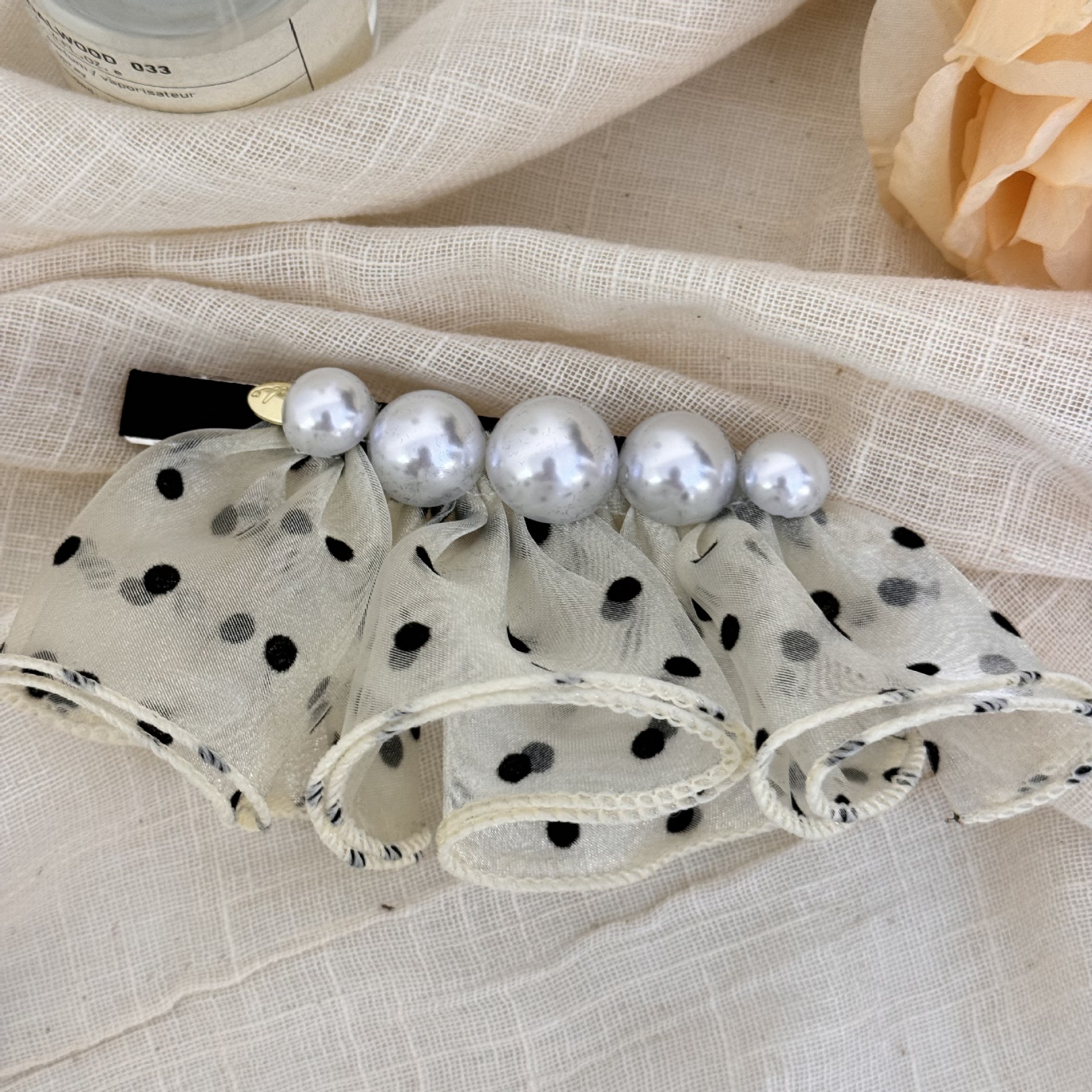 Elegant lace headpiece, stylish hair clip, high-end look at the back of the female head, semi-tied hair, spring clip, ponytail button, 2025 new style undefined