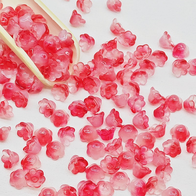7x12mm glass beads, lily of the valley scattered beads, campanula flower buds, bell flower, diy jewelry, hairpin, beading material undefined