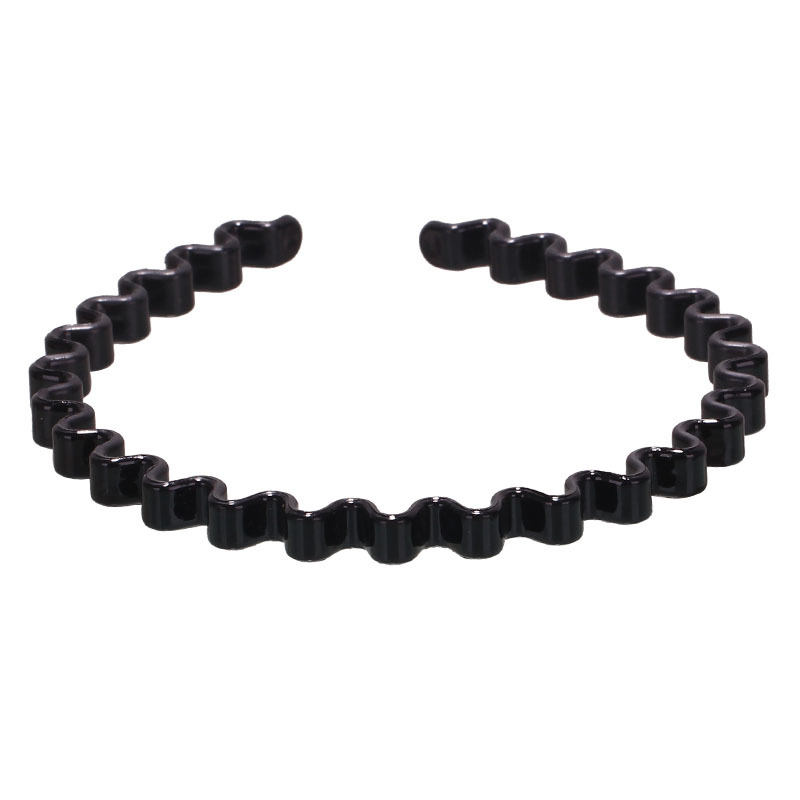 Cross-border best-selling wavy head buckle plastic 8MM wide hair clip for women instant noodle hair band 2 yuan store hair accessory supply batch full image