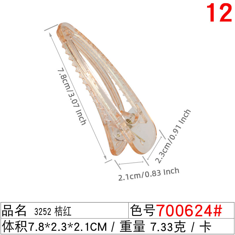8 cm transparent hollowed-out teardrop hair clip, a new trendy bangs side duckbill clip diy accessory for women undefined