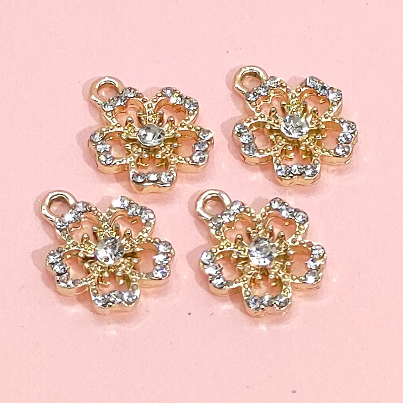 14k gold and diamond-encrussed pendant, DIY jewelry accessory, bracelet, necklace, beaded accessory, cartoon alloy dot diamond pendant undefined