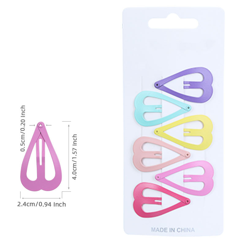 Summer's new heart-shaped bb clip, candy-colored side clip, bangs hairpin, versatile hairpin and hair accessory for women's buns details Picture