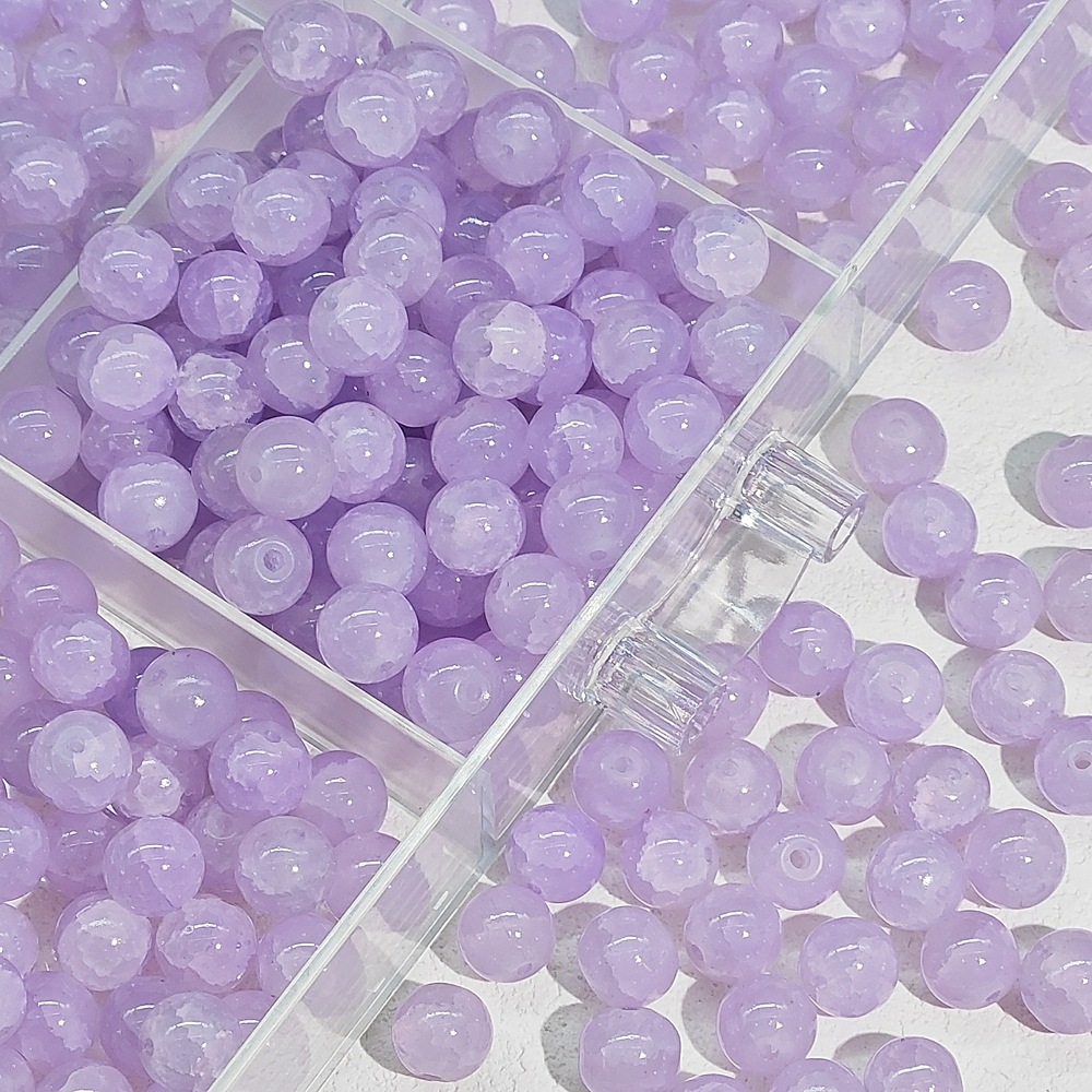 10mm jade broken glass beads, colored glass beads, hand-strung beads, diy bracelet accessories, loose beads, straight hole round beads, material accessories Specification image