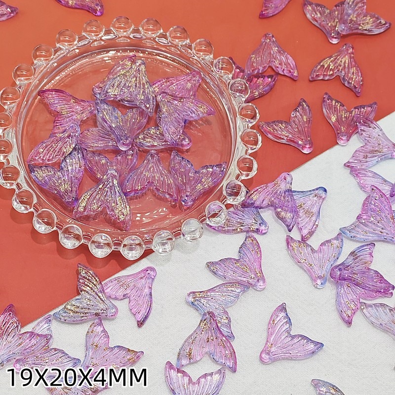 Chinese ancient-style glass fish-tail perforated earrings, bracelets, necklaces, pendants and other DIY accessories, wholesale of handcrafted materials undefined