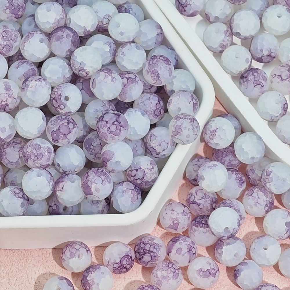 10mm frosted jade fragments, blooming glass beads, scattered beads, handmade DIY bracelet and necklace materials and accessories manufacturer wholesale undefined