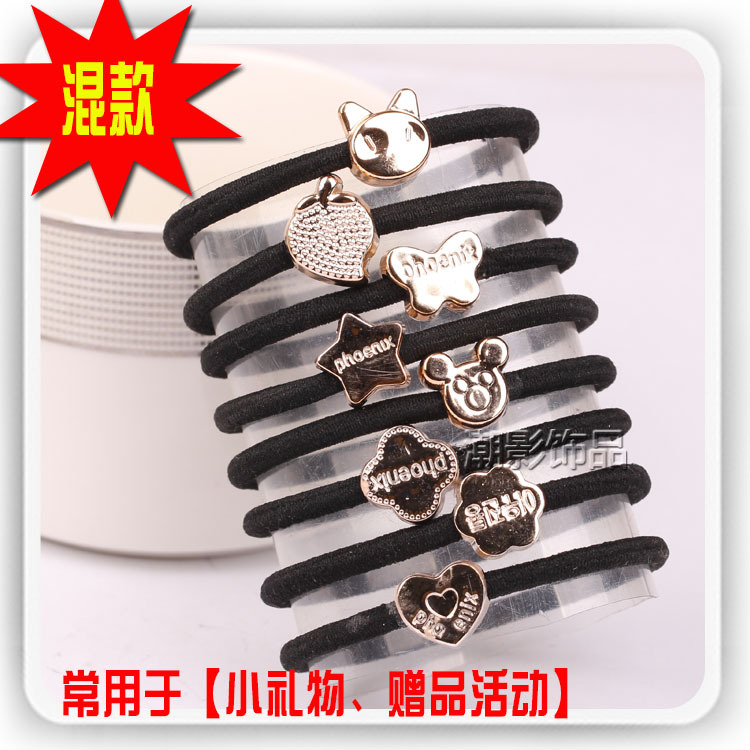 Online store beaded hair ties, small gifts, hotel disposable hair ties, rubber bands, crown gold beads, basic style hair ties and hair bands details Picture