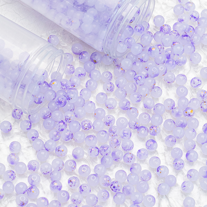 Wholesale of 8mm - 10mm jade material, ink-wash gold-sprinkled glazed glass beads, loose beads, hand-strung beads, DIY jewelry accessories materials undefined