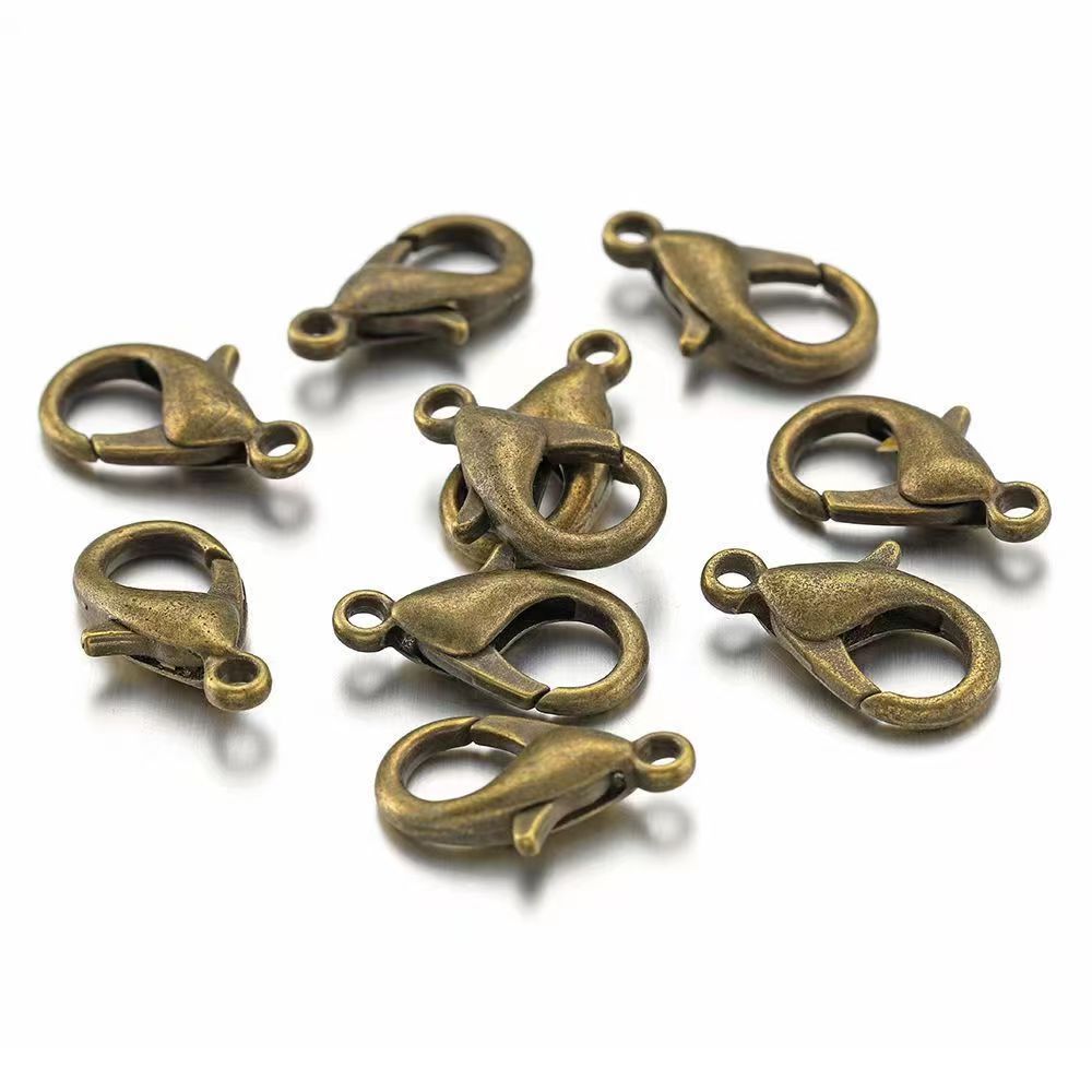 10mm/12mm强保色龙虾扣金银色KC金白K色混装diy合金配件材料批发 undefined