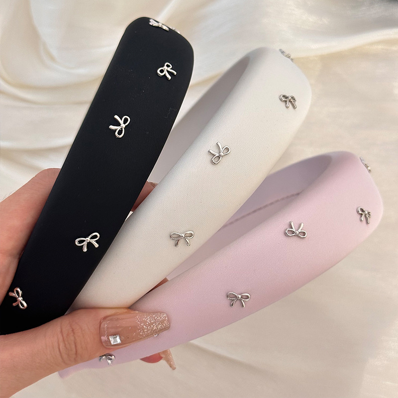 纯色蝴蝶结发箍女士2025新款高级感洋气时尚发卡百搭头箍洗脸发饰 Specification image