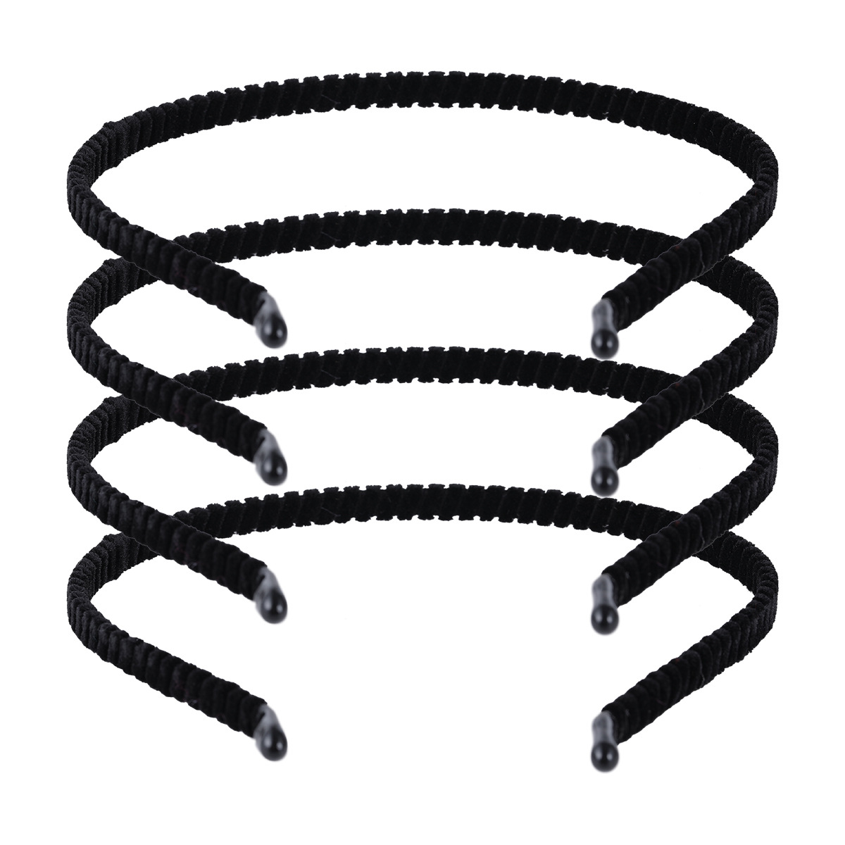 Wholesale 5mm velvet fabric wrapped black hair band step hair band, suitable for DIY fabric hair band head buckle making Specification image