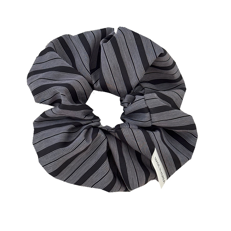 New cute and high-end large intestine hair band, Korean striped puffy hair band, no damage to hair, large intestine hair band for women Item Picture