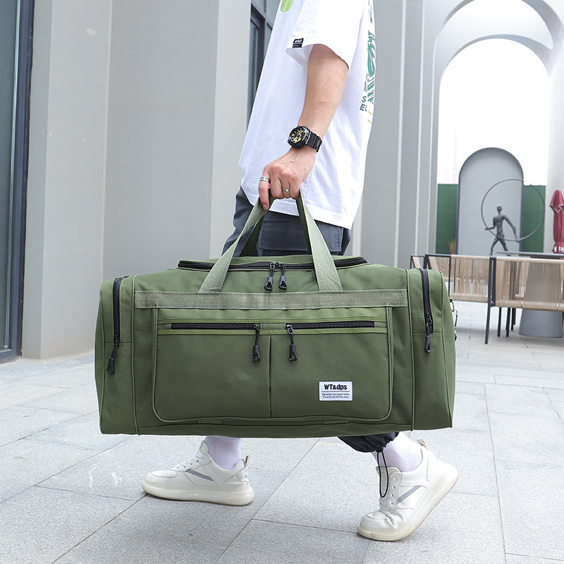 A simple, foldable, large-capacity, lightweight hand-held travel bag for men and a clothing bag for women full image