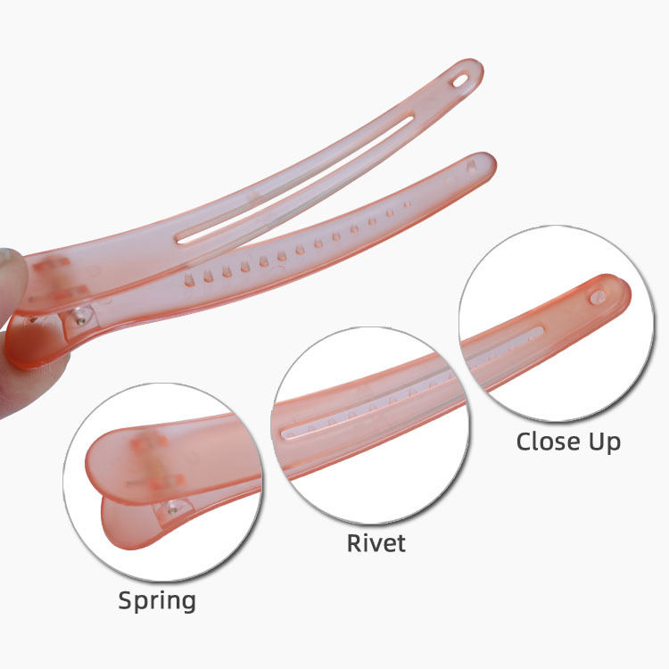 Wholesale of large color duckbill clips, 12cm matte and frosted hair clips, one-line hair clips, makeup bangs and buns Specification image