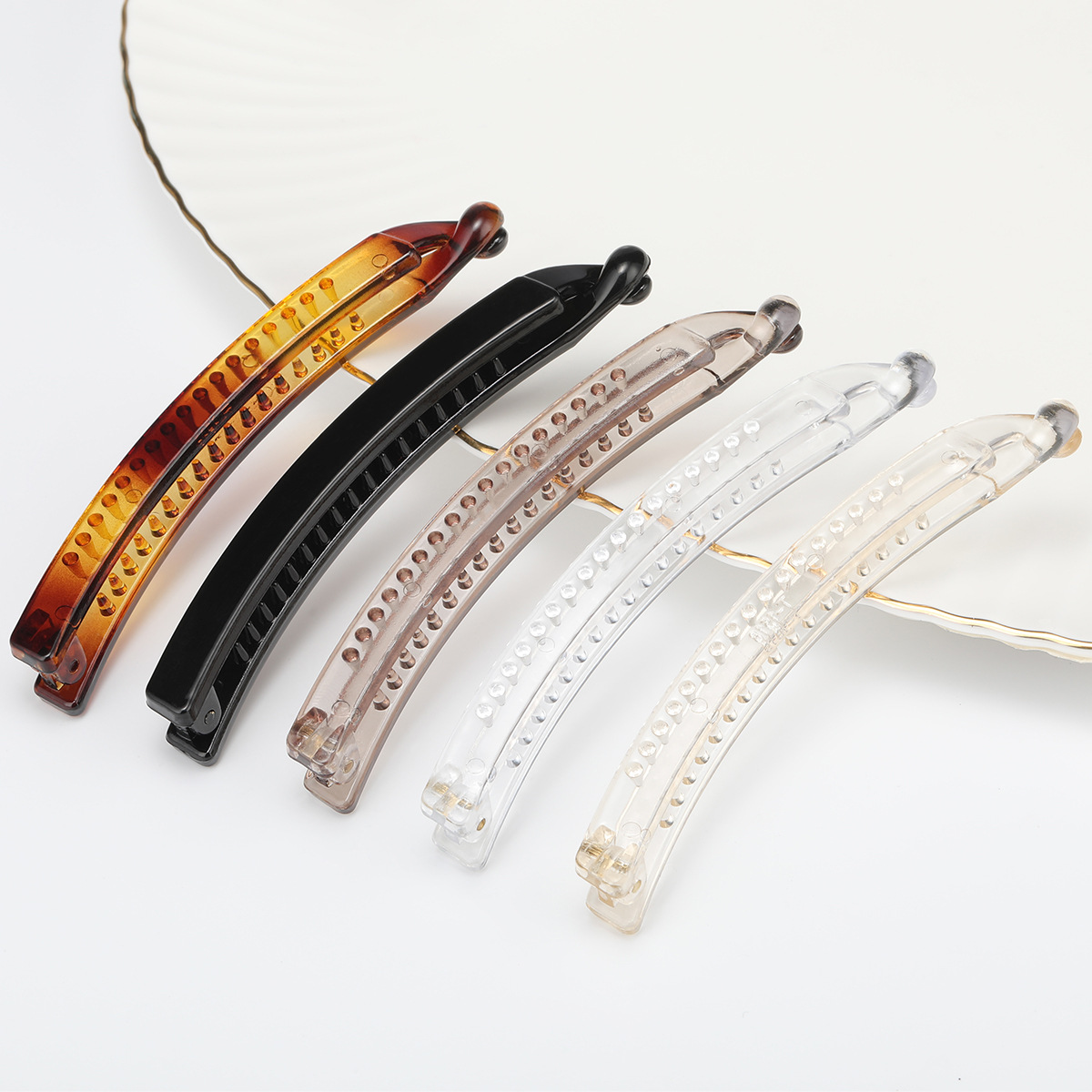 10cm vertical hairpin, Korean-style ponytail hair accessory, banana clip, large and simple vertical clip, elegant back head twist clip full image