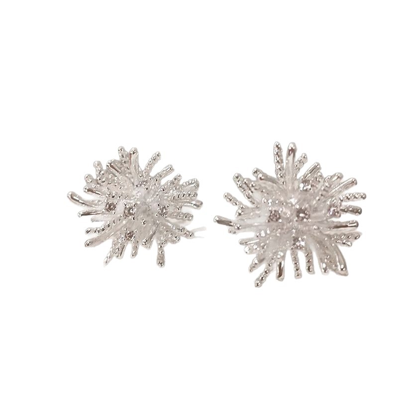 Exquisite firework zircon stud earrings for women 2026 new style, light luxury, high-end and grand earrings, atmosphere, round face earrings Item Picture